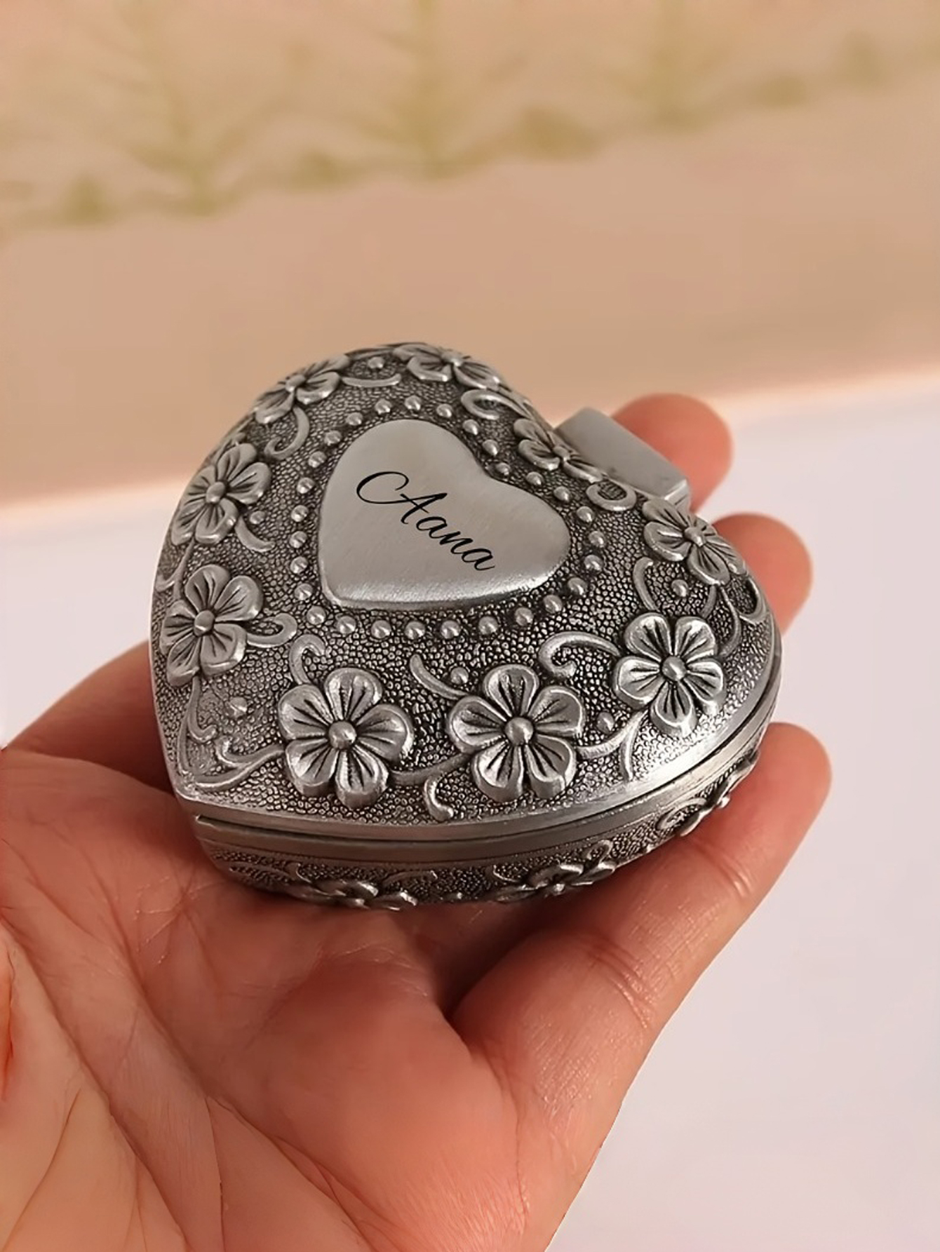 Custom Engraved Metal Relief Jewelry Boxes & Wedding Ring Storage Boxes